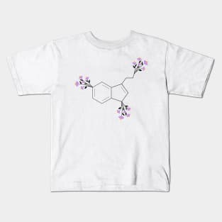 Lavender - serotonin molecule chemistry organic florals Kids T-Shirt